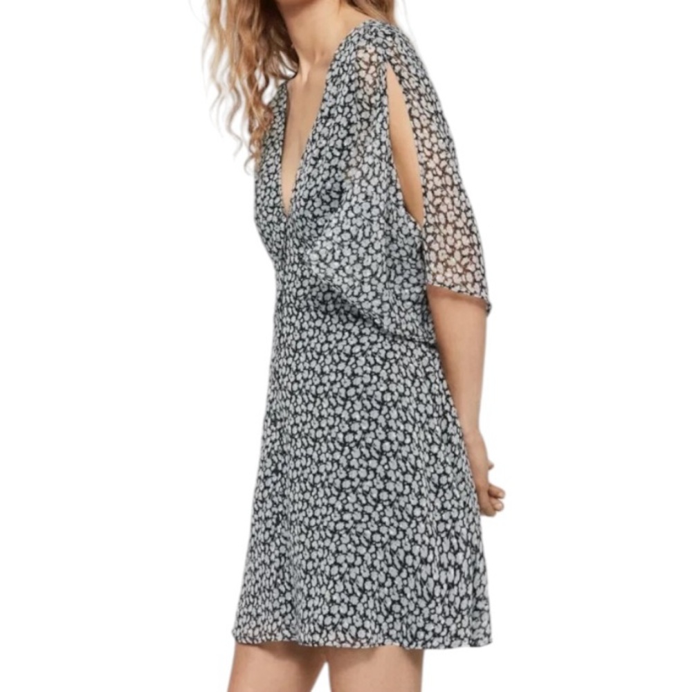 ALLSAINTS Ivey Black Scatter Dress 6 - Picture 5 of 11